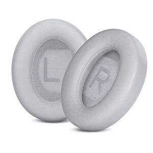 elzo replacement earpads compatible for bose nc700/bose quietcomfort ultra, premium softer leather cushions, high-density noise cancelling foam (silver)