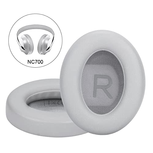 ELZO Replacement Earpads Compatible for Bose NC700/Bose QuietComfort Ultra, Premium Softer Leather Cushions, High-Density Noise Cancelling Foam (Silver)