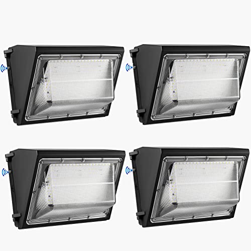 4PACK Dusk to Dawn 100W LED Wall Pack Light Fixture, 13000LM 400-600W HPS/HID Equivalent, 5000K Daylight Commerical/Industrial Outdoor Security lighting, ETL for Parking Lot,Warehouse,Entrance