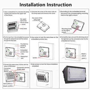 4PACK Dusk to Dawn 100W LED Wall Pack Light Fixture, 13000LM 400-600W HPS/HID Equivalent, 5000K Daylight Commerical/Industrial Outdoor Security lighting, ETL for Parking Lot,Warehouse,Entrance