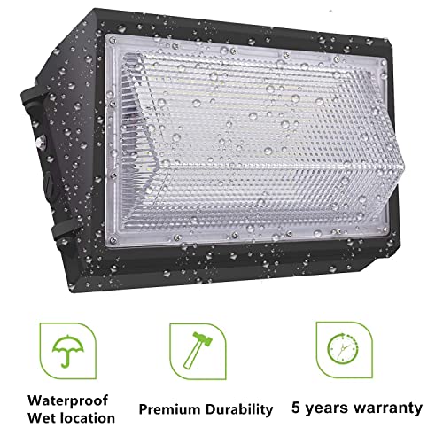 4PACK Dusk to Dawn 100W LED Wall Pack Light Fixture, 13000LM 400-600W HPS/HID Equivalent, 5000K Daylight Commerical/Industrial Outdoor Security lighting, ETL for Parking Lot,Warehouse,Entrance