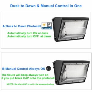 4PACK Dusk to Dawn 100W LED Wall Pack Light Fixture, 13000LM 400-600W HPS/HID Equivalent, 5000K Daylight Commerical/Industrial Outdoor Security lighting, ETL for Parking Lot,Warehouse,Entrance