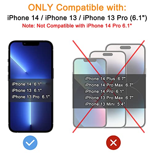 TECHO Privacy Screen Protector Compatible with iPhone 14 / iPhone 13 / iPhone 13 Pro Tempered Glass Film (Edge to Edge Full Coverage) (Anti Spy) (Case Friendly) (2 PACK) (6.1 inch)