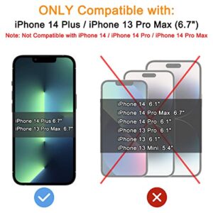 TECHO Privacy Screen Protector Compatible with iPhone 14 Plus/iPhone 13 Pro Max Tempered Glass Film (Edge to Edge Full Coverage) (Anti Spy) (Case Friendly) (2 PACK) (6.7 inch)