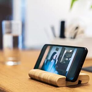 Bamboo Cellphone Stand Holder, Eco-Friendly Universal Portable Sturdiness Holder for Desktop