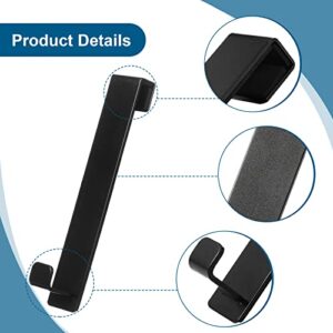 Towel Hooks 4 Pack Stainless Steel Bathroom Towel Holder Square Black Wall Hook Over Shower Door Towel Rack Wall Mounted Matte Black Hooks Heavy Duty Door Hanger for Frameless Glass Shower Door