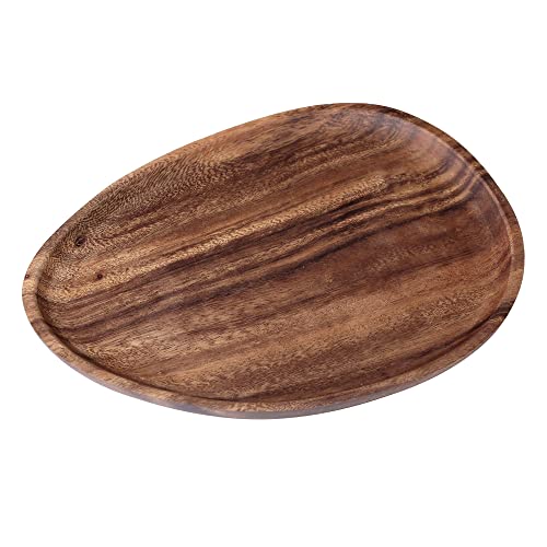 Top Plaza Walnut Wood Serving Tray Plates for Snacks Bread Fruit Wood Storage Irregular Wooden Platters Dinner Dish Wood Art Decors for Kitchen Counter Living Room Party Housewarming Gifts #2