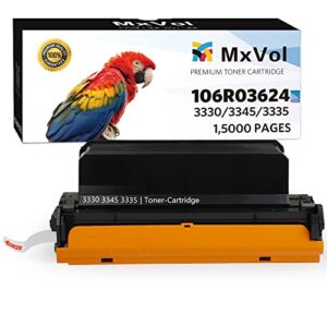 mxvol compatible toner cartridge replacement for xerox 106r03624 workcentre 3335 3345 phaser 3330 printer, extra high capacity 15,000 pages (1-pack, black)