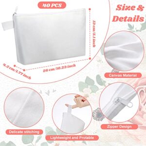 40 Pcs Blank Canvas Bag Sublimation Cosmetic Canvas Pouch (5 x 10 x 1.8 Inches)
