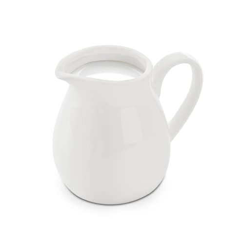 Dicunoy Set of 4 Sugar and Creamer Set, Small Creamer Pitcher with Handle, Sugar Bowl with Lid, Spoon and Tray, White Ceramic Sweetener Packet Container for Coffee Bar, Tea, Milk