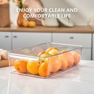 Refrigerator Organizer Bins, REDMOND 6pcs Fridge Organizers and storage clear Stackable for Kitchen, Pantry, Refrigerator, Cabinets, Freezer, 12.3" Long (6 Small)