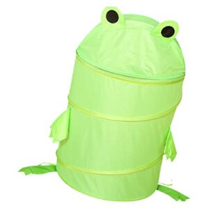 cartoon dirty cloth toys bag: laundry hamper bag frog laundry basket collapsible fabric laundry clothes bag folding washing bin for bathroom college closet behind doors