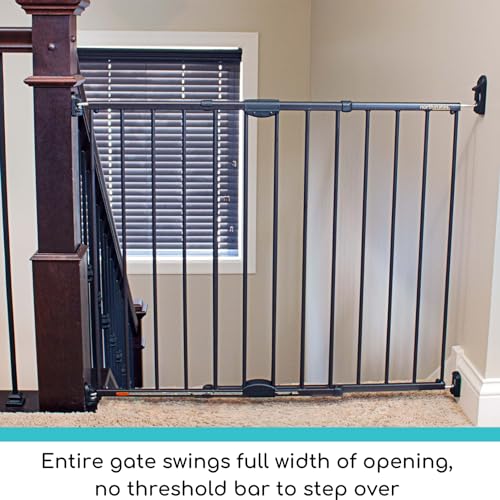 Toddleroo by North States Baby Gate for Stairs: Easy Swing & Lock Series 2 Child Gate, Fits Openings 28.68"-47.85" Wide. Safety Latch, Hardware Mount. Child Gates for Doorways (31" Tall, Matte Bronze)