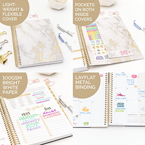 bloom daily planners 2023 Calendar Year Day Planner (January 2023 - December 2023) - 5.5” x 8.25” - Weekly/Monthly Agenda Organizer Book with Stickers & Bookmark - Marble