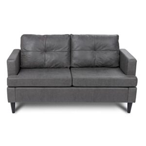 milliard loveseat sofa/couch for living room, bedroom or small space/grey neutral soft and cozy design
