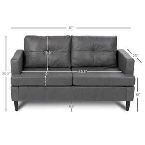 Milliard Loveseat Sofa/Couch for Living Room, Bedroom or Small Space/Grey Neutral Soft and Cozy Design