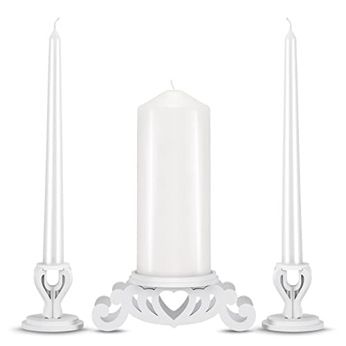 Rozrety Unity Candle Holder - Unity Candles Stand for Wedding Ceremony Set - Pillar Taper Candle Holders for Weddings Centerpiece Decoration,Bridal Shower (Candles not Include)