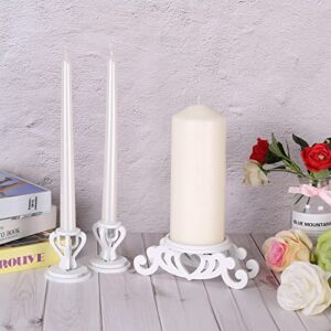 Rozrety Unity Candle Holder - Unity Candles Stand for Wedding Ceremony Set - Pillar Taper Candle Holders for Weddings Centerpiece Decoration,Bridal Shower (Candles not Include)