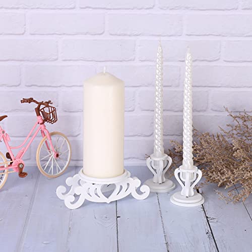 Rozrety Unity Candle Holder - Unity Candles Stand for Wedding Ceremony Set - Pillar Taper Candle Holders for Weddings Centerpiece Decoration,Bridal Shower (Candles not Include)