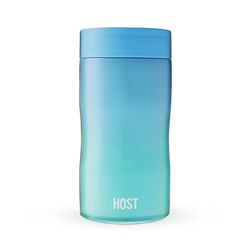 HOST Stay-Chill Beer Cozy Insulated Can Cooler Tumbler - Double Walled Stainless Steel Beer Can Insulator Holder for Slim Sized Cans - Lagoon