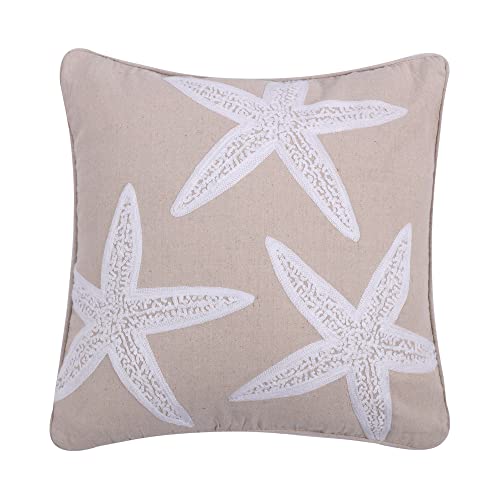Levtex home Stone Harbor Decorative Pillow (18x18in.) - Starfish - White and Beige