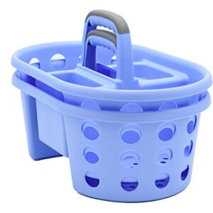 SIMPLYKLEEN 2-Pack Plastic Shower Caddy Bathroom Storage Organizer, Craft Organizer, School Supplies, Teacher Organizer with handle Periwinkle Made in the USA