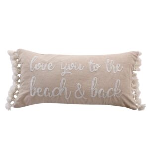 levtex home palmira decorative pillow (12x24in.) - beach and back - beige & white