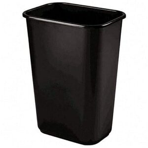 Rubbermaid Commercial Standard Wastebasket, 20" x 11" x 15.3", Black (Two Pack)