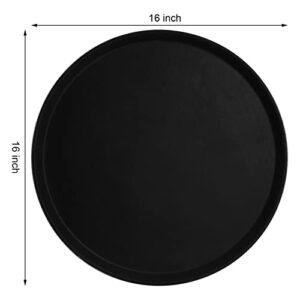 TOPZEA 3 Pack Large Restaurant Serving Tray, 16 Inch Plastic Round Serving Tray, Server Tray Non-Skid Tray Bar Tray Drink Tray Cafeteria Tray Food Serving Tray for Coffee Table, Hotel, Party