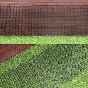 Hmdivor 118"x 11.8" Cat Scat Mat with Spikes, Prickle Strips Digging Stopper Outdoor Deterrent Mat for Indoor Garden Includes 8 Garden Staples