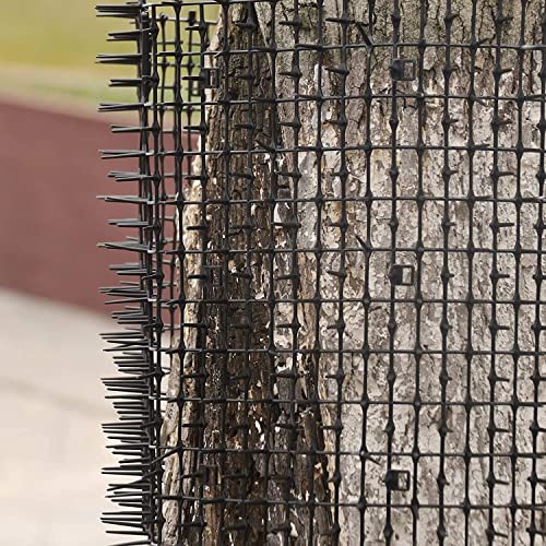 Hmdivor 118"x 11.8" Cat Scat Mat with Spikes, Prickle Strips Digging Stopper Outdoor Deterrent Mat for Indoor Garden Includes 8 Garden Staples