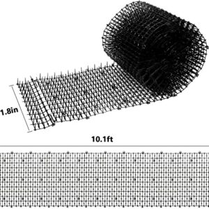 Hmdivor 118"x 11.8" Cat Scat Mat with Spikes, Prickle Strips Digging Stopper Outdoor Deterrent Mat for Indoor Garden Includes 8 Garden Staples