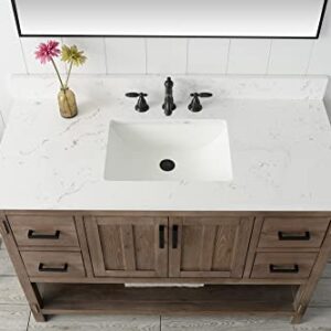 UrbanFurnishing.net - Harvey 48-Inch (48") Rustic Modern Farmhouse Bathroom Vanity - Brown Spruce