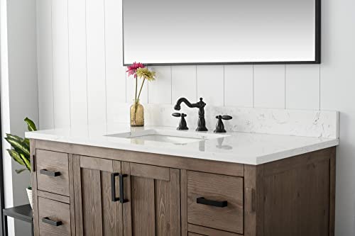 UrbanFurnishing.net - Harvey 48-Inch (48") Rustic Modern Farmhouse Bathroom Vanity - Brown Spruce