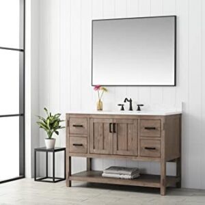 UrbanFurnishing.net - Harvey 48-Inch (48") Rustic Modern Farmhouse Bathroom Vanity - Brown Spruce