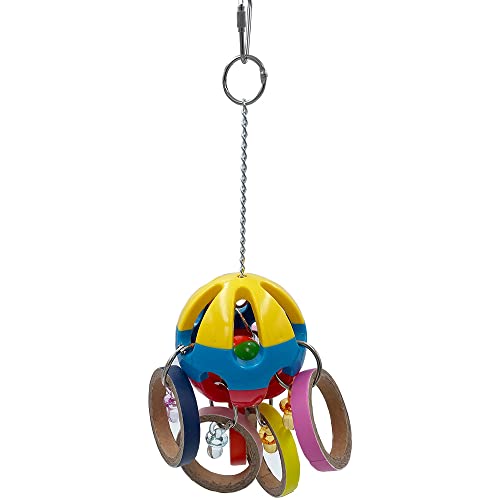 GILYGI Bird Parrot Plastic Ball Toys with Colorful Cardboard Bagel and Acrylic Pacifiers for Parrot African Grey Cockatoo Cockatiel Sun Conures