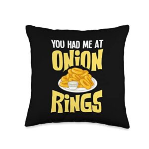 onion ring batter sauce throw pillow, 16x16, multicolor
