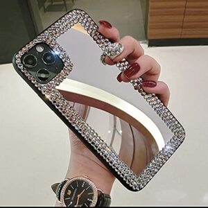 Poowear for iPhone 13 Case 3D Glitter Sparkle Bling Mirror Case Luxury Shiny Crystal Rhinestone Diamond Bumper Clear Protective Case Cover for Women for iPhone 13 6.1"