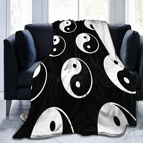 Yin and Yang Pattern Print Throw Blanket, 60"X50" Ultra-Soft Blanket for Your Couch Sofa and Living Space