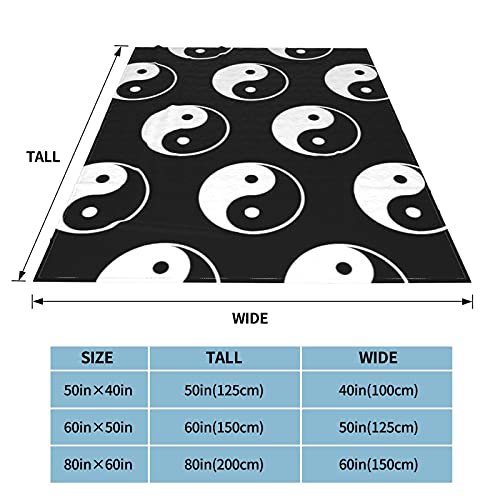Yin and Yang Pattern Print Throw Blanket, 60"X50" Ultra-Soft Blanket for Your Couch Sofa and Living Space