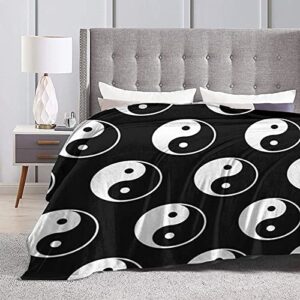 Yin and Yang Pattern Print Throw Blanket, 60"X50" Ultra-Soft Blanket for Your Couch Sofa and Living Space