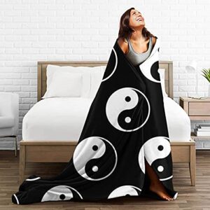 Yin and Yang Pattern Print Throw Blanket, 60"X50" Ultra-Soft Blanket for Your Couch Sofa and Living Space