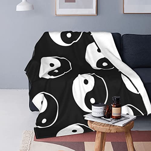 Yin and Yang Pattern Print Throw Blanket, 60"X50" Ultra-Soft Blanket for Your Couch Sofa and Living Space