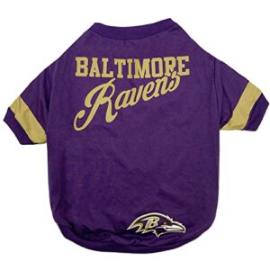 nfl baltimore ravens t-shirt for dogs & cats, small. football dog shirt for nfl team fans. new & updated fashionable stripe design, durable & cute sports pet tee shirt outfit