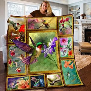 hummingbird blankets and throw fluffy blanket ocean throw blankets for kids and adults cozy blankets, small/medium/large/x-large