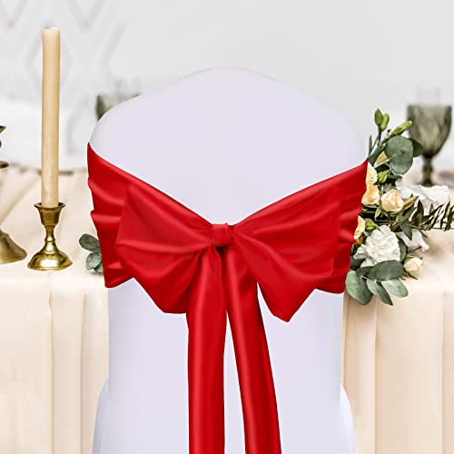 HGHDBT Satin Red Table Runner - 12x108inch 2 Pack Table Runners for Rectangle/Round Table Dining Party Wedding Brithday Christmas Decorations