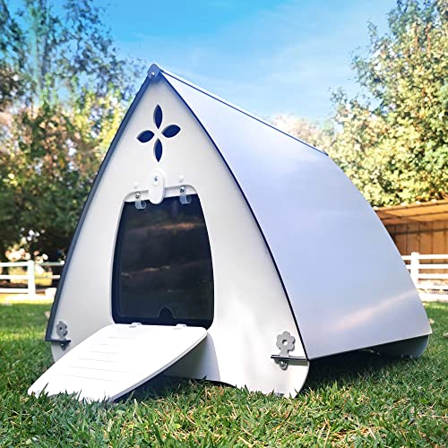 Palram Pets Daisy Outdoor Cat House for Winter, Shelter for Feral Cats, Great for Cats and Rabbits and Small Animals, Raised Floor, Weatherproof