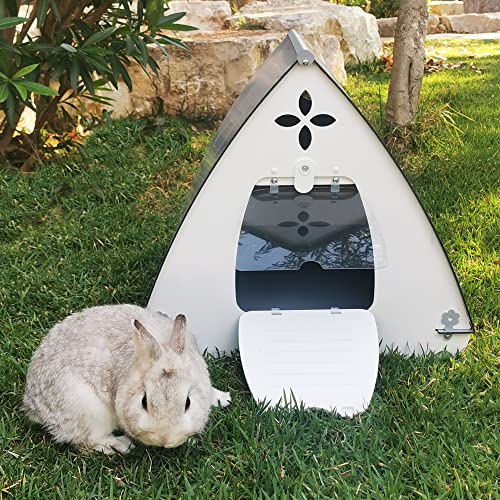 Palram Pets Daisy Outdoor Cat House for Winter, Shelter for Feral Cats, Great for Cats and Rabbits and Small Animals, Raised Floor, Weatherproof