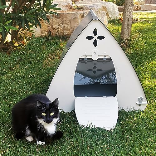 Palram Pets Daisy Outdoor Cat House for Winter, Shelter for Feral Cats, Great for Cats and Rabbits and Small Animals, Raised Floor, Weatherproof