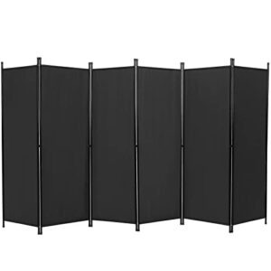 2023 portable room divider, 6 panel partition room dividers, privacy screen with foot, portable room partition screen, freestanding wall divider and separator for home office(includes 7 support foot)